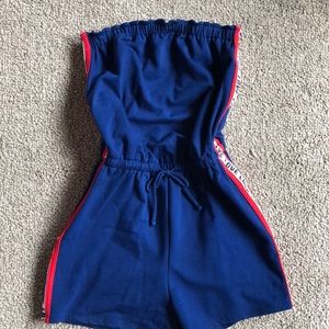Strapless shorts jumpsuit